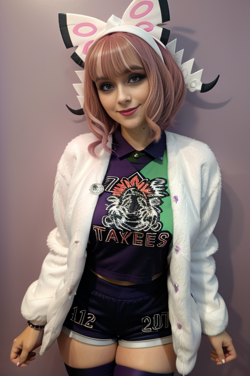 44861-1011460615-, zzKlara, purple eyes, pink hair, bangs, pink lips, bow, hairband, eyelashes, pink eyeshadow, bracelet, mismatched legwear, sho.png
